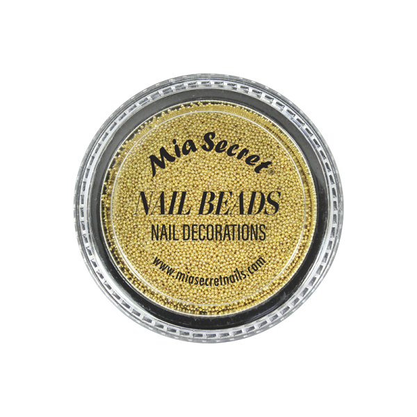 Metallic nail beads dorado