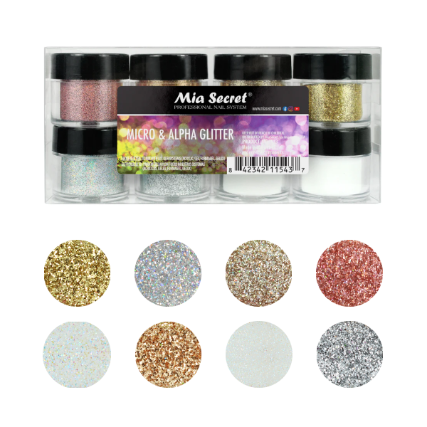 Micro and alpha glitter 8uni.