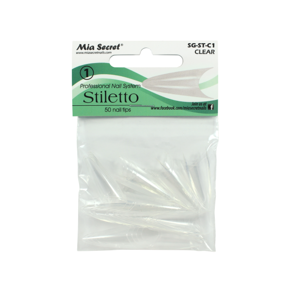 Stiletto tips clear 50uni.