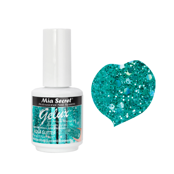 Gelux aqua glitter 15ml.