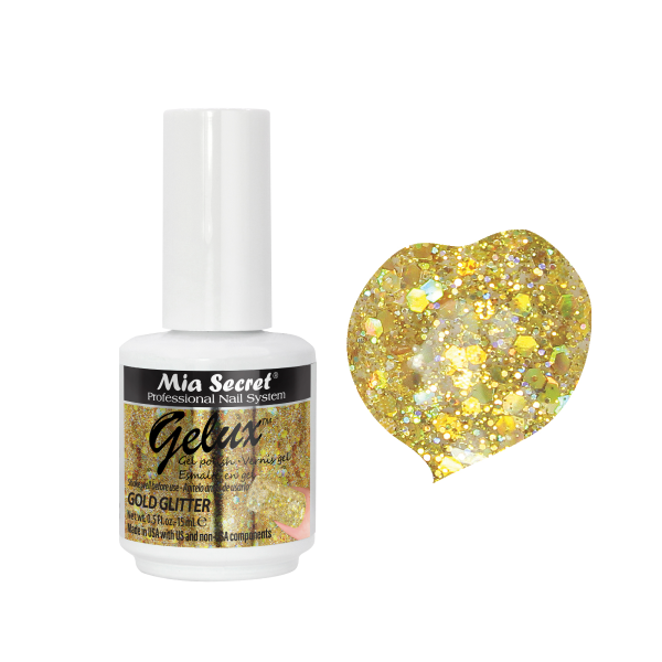 Gelux gold glitter 15ml.