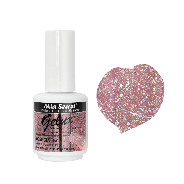 Gelux rose glitter 15ml.